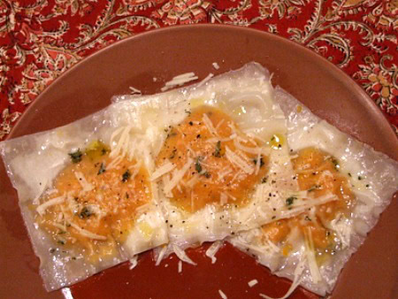 Easy Butternut Squash Ravioli with Rosemary Oil