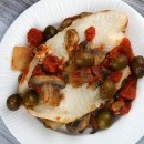 Tilapia with Olive Mushroom and Tomato Sauce