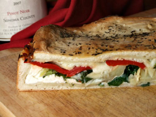 Ricotta & Vegetable Stuffed Pizza Pie