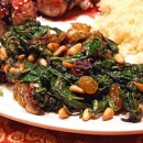 Spinach with Olives Raisins & Pine Nuts