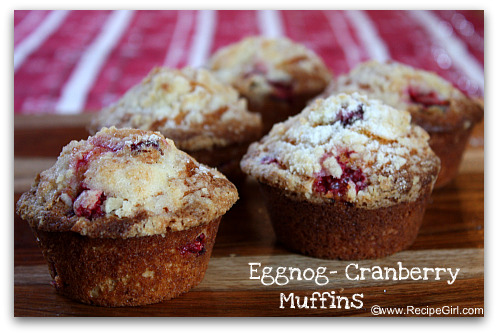 Eggnog Cranberry Muffins