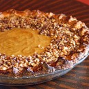 Pumpkin Pie with Toffee Walnut Topping