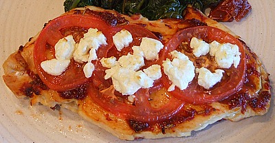 Feta Topped Broiled Chicken