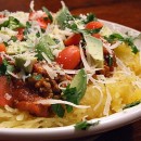 Spaghetti Squash with Spicy Meat Sauce