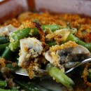 Fresh Green Bean Casserole with Caramelized Onions and Crispy Breadcrumbs