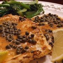 Lemon Caper Calamari Steaks with Broccolini