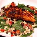 Lime and Honey Glazed Salmon with Warm Black Bean and Corn Salad