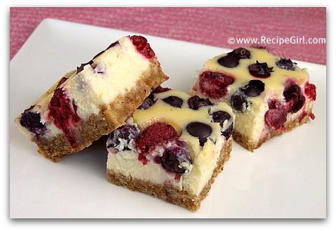 Red, White and Blueberry Cheesecake Bars