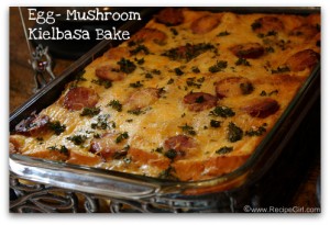 Egg Mushroom Kielbasa Bake