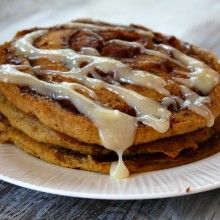 Pumpkin Cinnamon Roll Pancakes 4