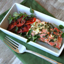 Lemon- Oregano Salmon with Roasted Tomatoes