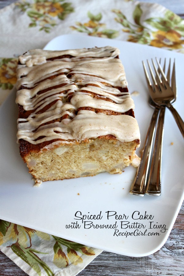 Spiced Pear Cake With Browned Butter Icing Spiced Pear Cake With Browned Butter Icing