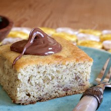 Banana Snack Cake with Nutella