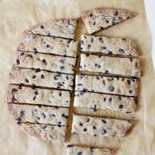 Chocolate Chip Toffee Strip Cookies - RecipeGirl.com