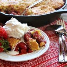 Strawberry Shortcake Skillet Cobbler - RecipeGirl.com