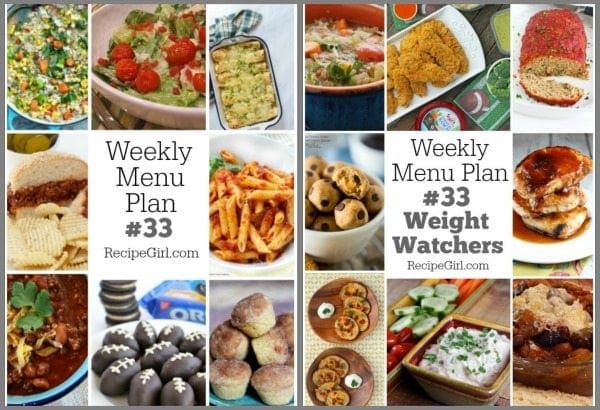 Weekly Menu Plan #33