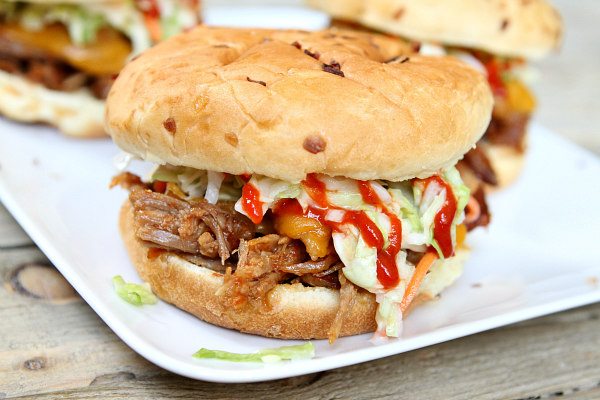 Slow Cooker Sweet and Spicy Pulled Pork Sandwiches