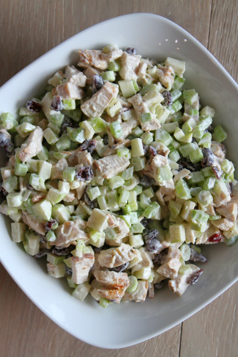 Chicken Apple Salad in white bowl