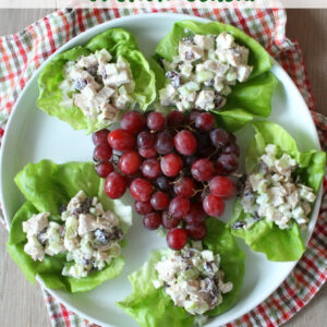 pinterest image for chicken apple crunch salad