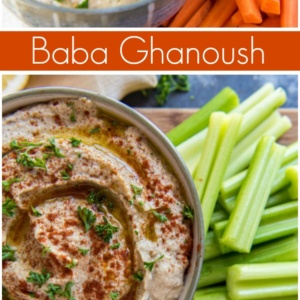 pinterest collage image for Baba Ghanoush