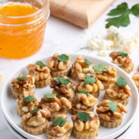 blue cheese and walnut shortbread on a plate