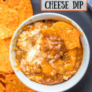 pinterest image for chili cheese dip