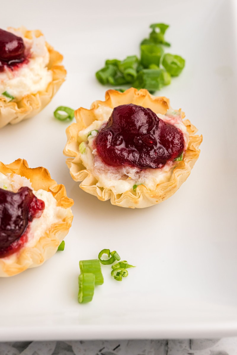 up close cranberry crab phyllo cups