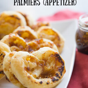 pinterest image for fig and gruyere palmiers
