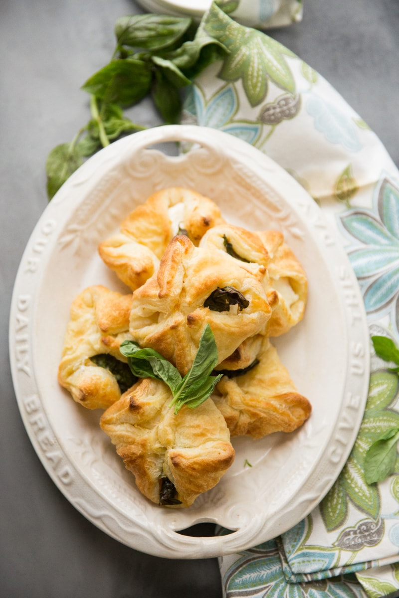 goat cheese tarts on a platter