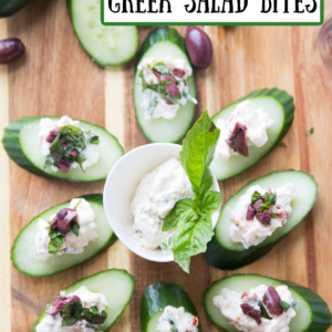 pinterest image for greek salad bites