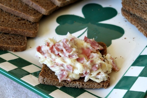 Reuben Dip served on Rye bread