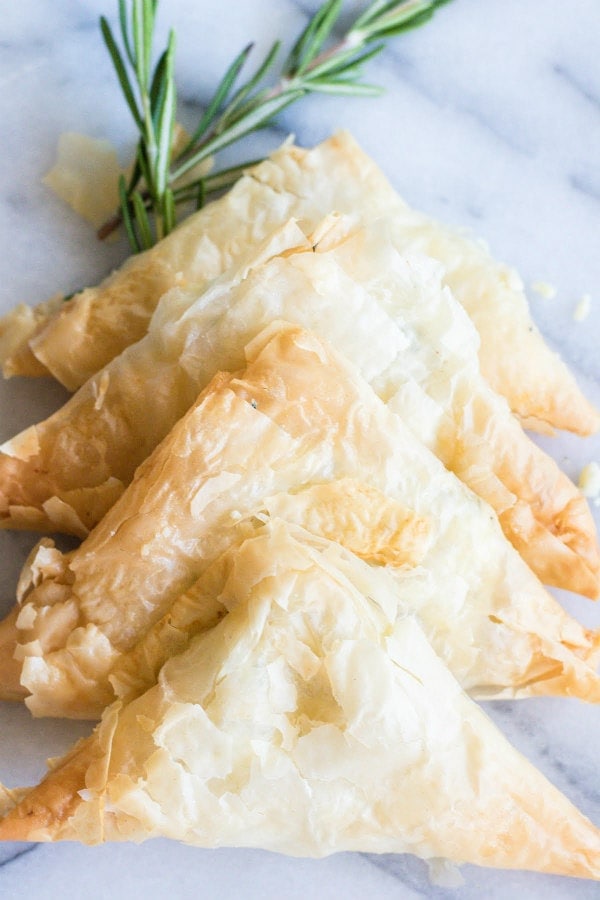 Phyllo Triangles with Gorgonzola and Rosemary Image