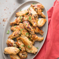 polynesian chicken wings on a platter