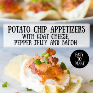 pinterest image for potato chips with goat cheese