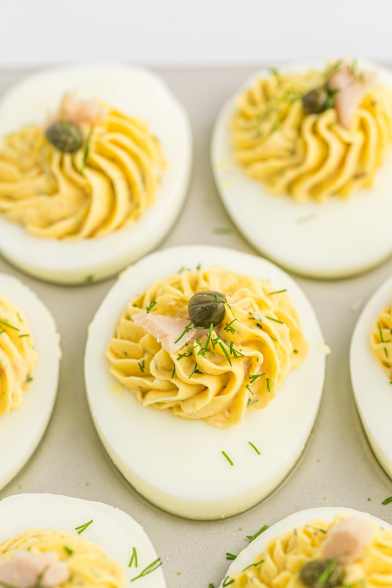 smoked salmon deviled eggs