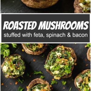 pinterest collage image for roasted mushrooms