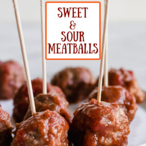 pinterest image for sweet and sour meatballs