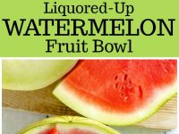 pinterest collage image for liquored up watermelon fruit bowl