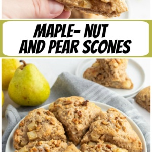 pinterest collage image for maple nut pear scones