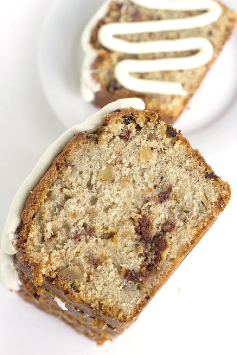 sliced spiced pear cherry bread