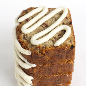 Spiced Pear Cherry Bread with icing