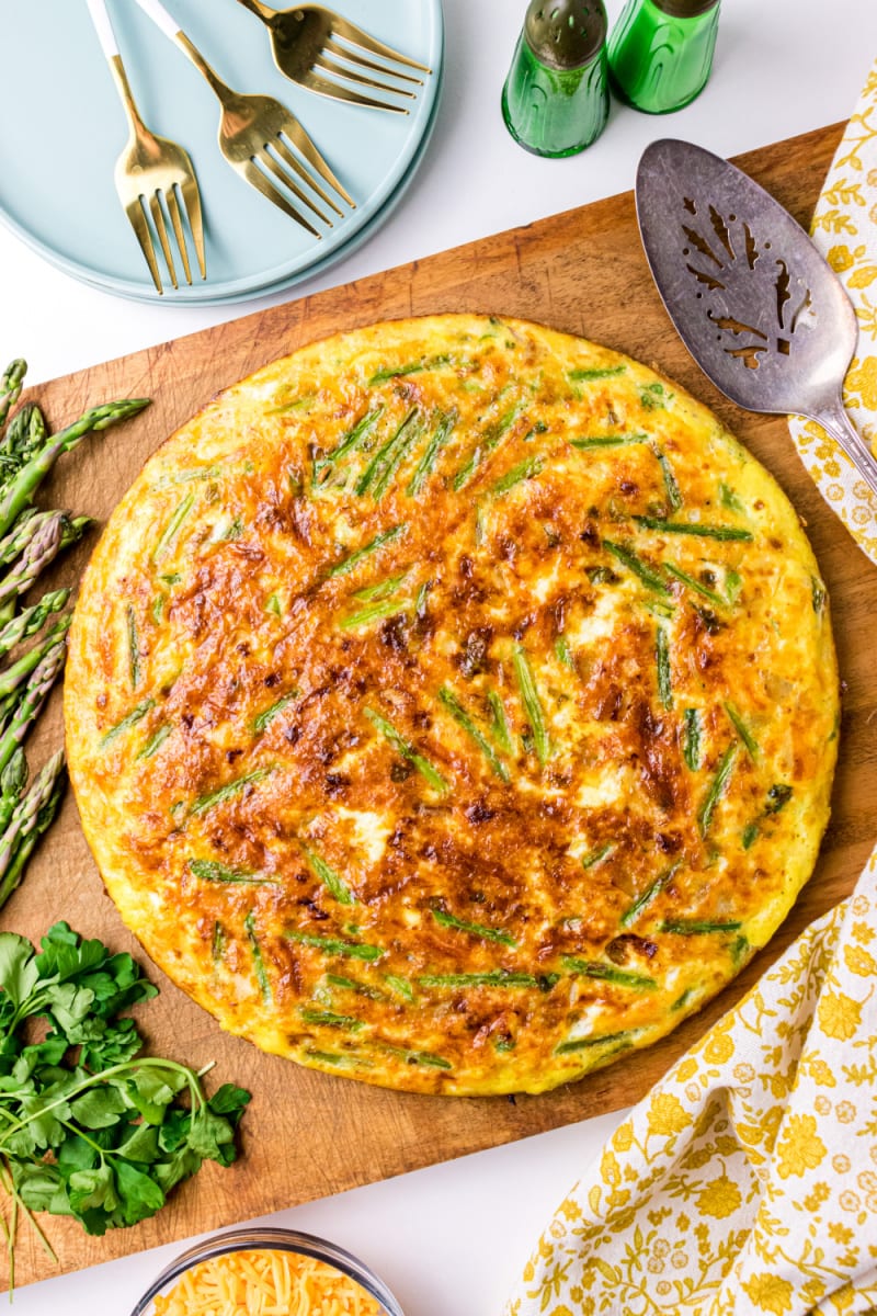 spring vegetable and potato frittata