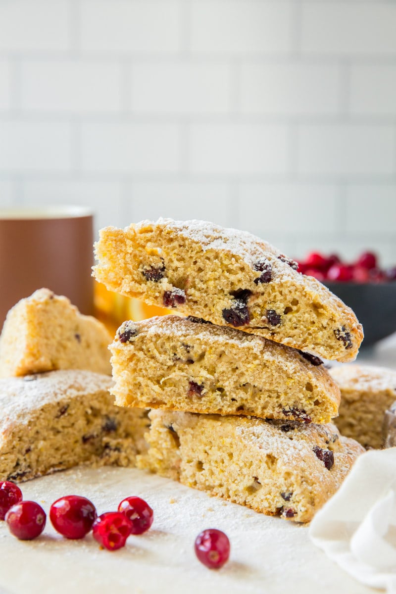 stack of Whole Wheat Cranberry Scones