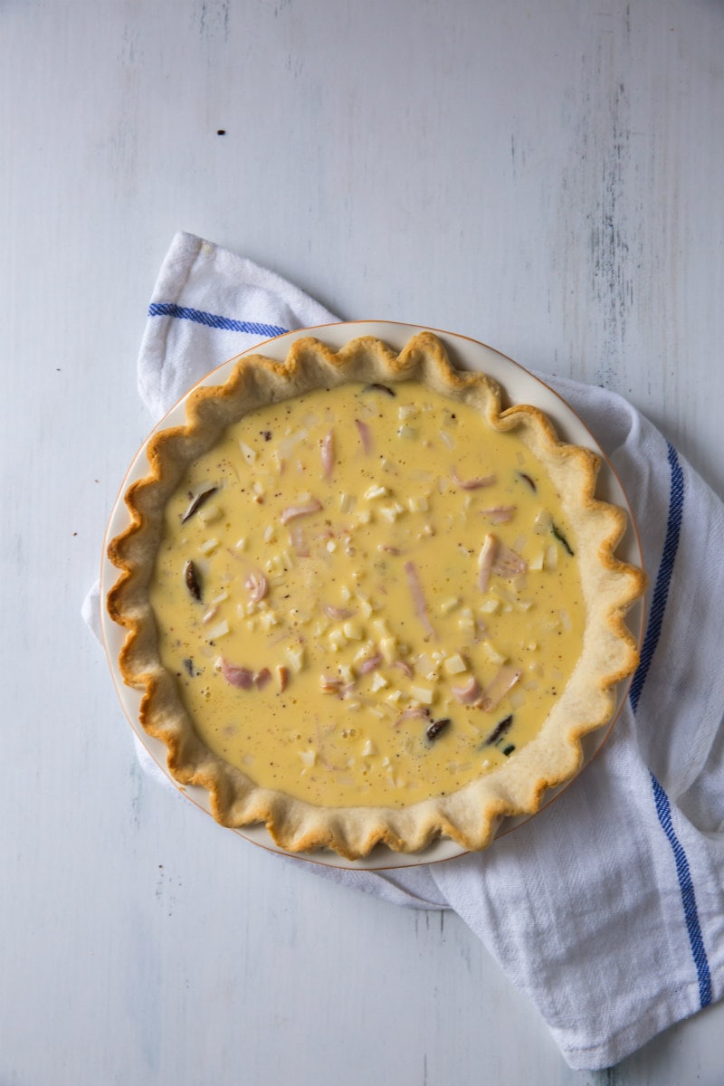 Quiche Lorraine ready for the oven