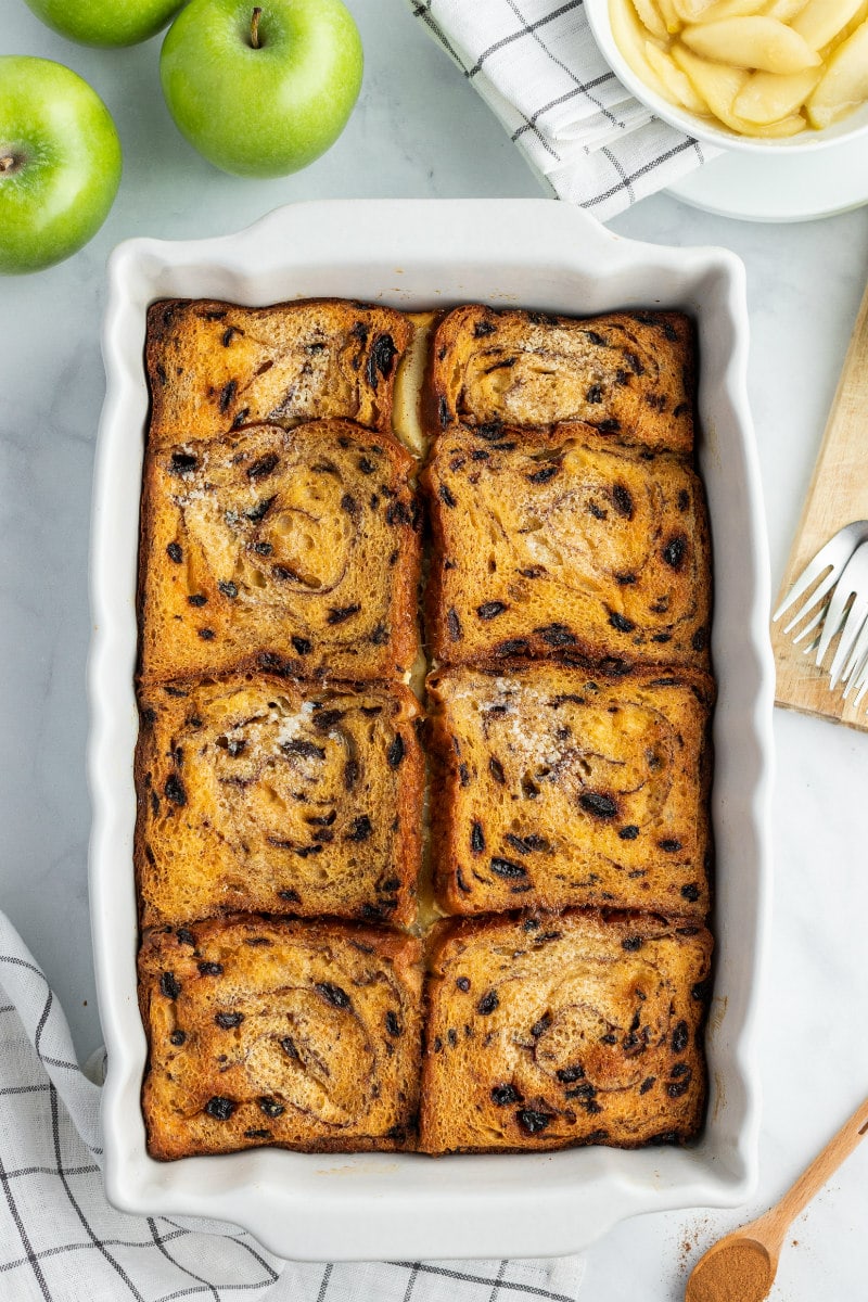 overnight french toast just out of the oven