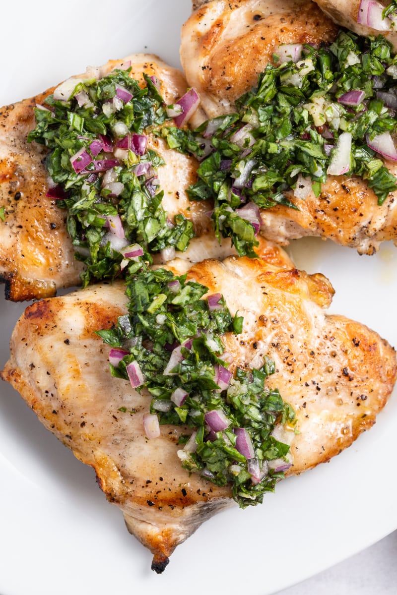 grilled chicken with basil chimichurri