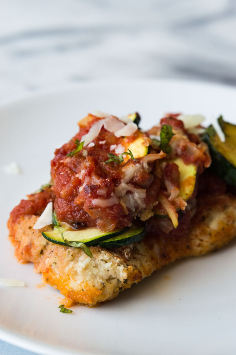 baked chicken parmesan on a plate