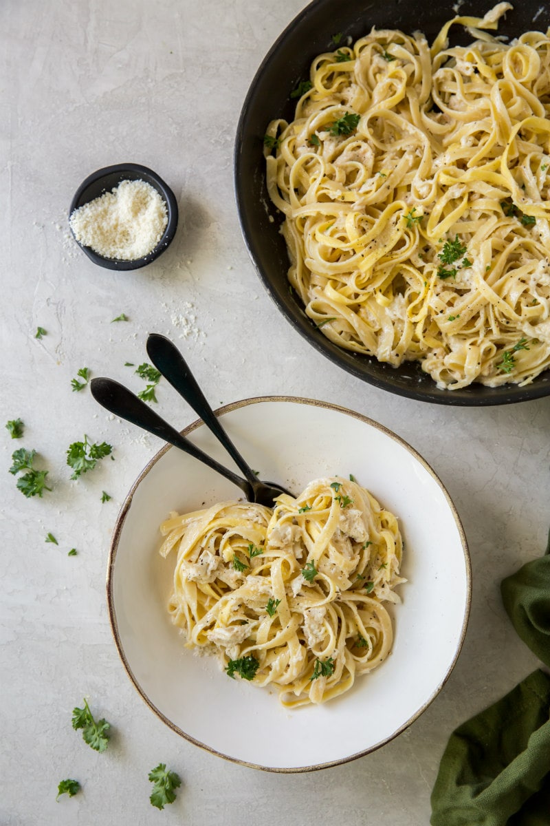 Serving of Crab Fettuccine