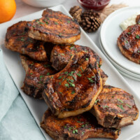 grilled pork chops with maple cranberry glaze