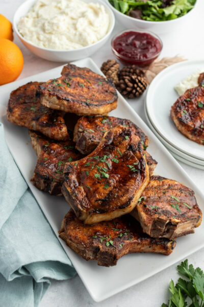 Grilled Pork Chops with Maple Cranberry Glaze - Recipe Girl